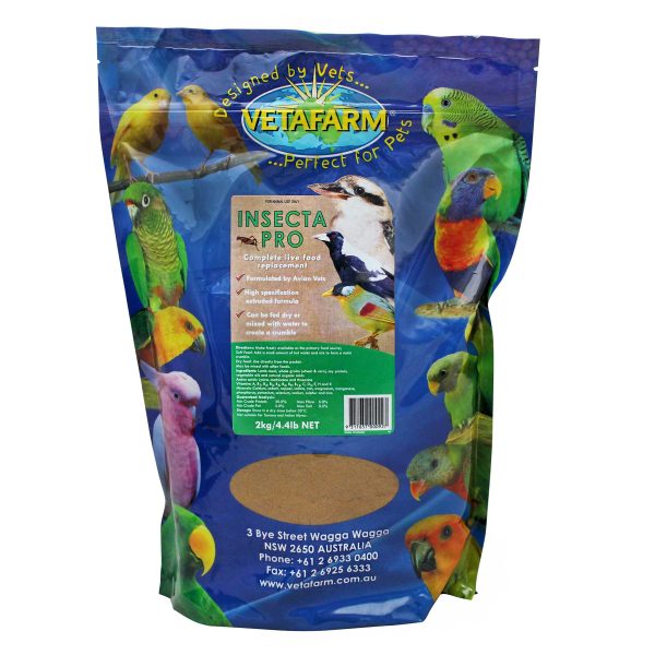 Vetafarm INSECTA-PRO unique powdered diet specifically designed as a complete live food replacement for all insectivorous birds
