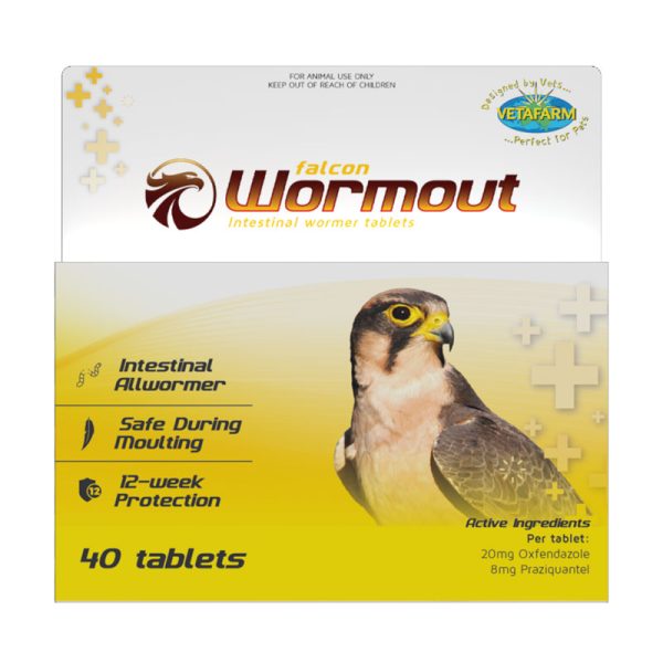 Vetafarm Falcon WORMOUT Tablets Falcons Bird Wormer Worming Birds