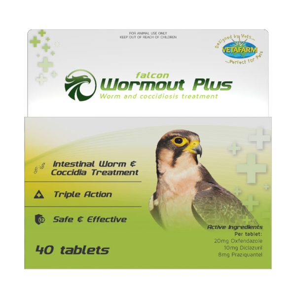 Vetafarm Falcon WORMOUT PLUS Bird Wormer Worming Tablets Falcons Birds